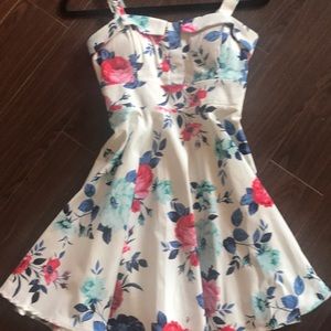 White dress with flowers